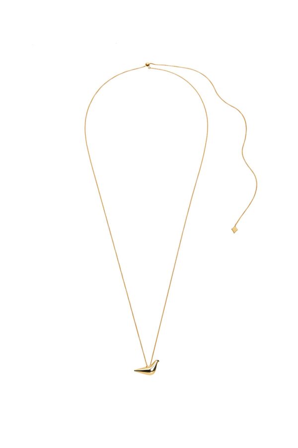 Custom Necklaces Bird Girl Pendant, yellow gold for a luxurious style