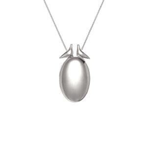 Magic Egg Locket Pendant, white gold