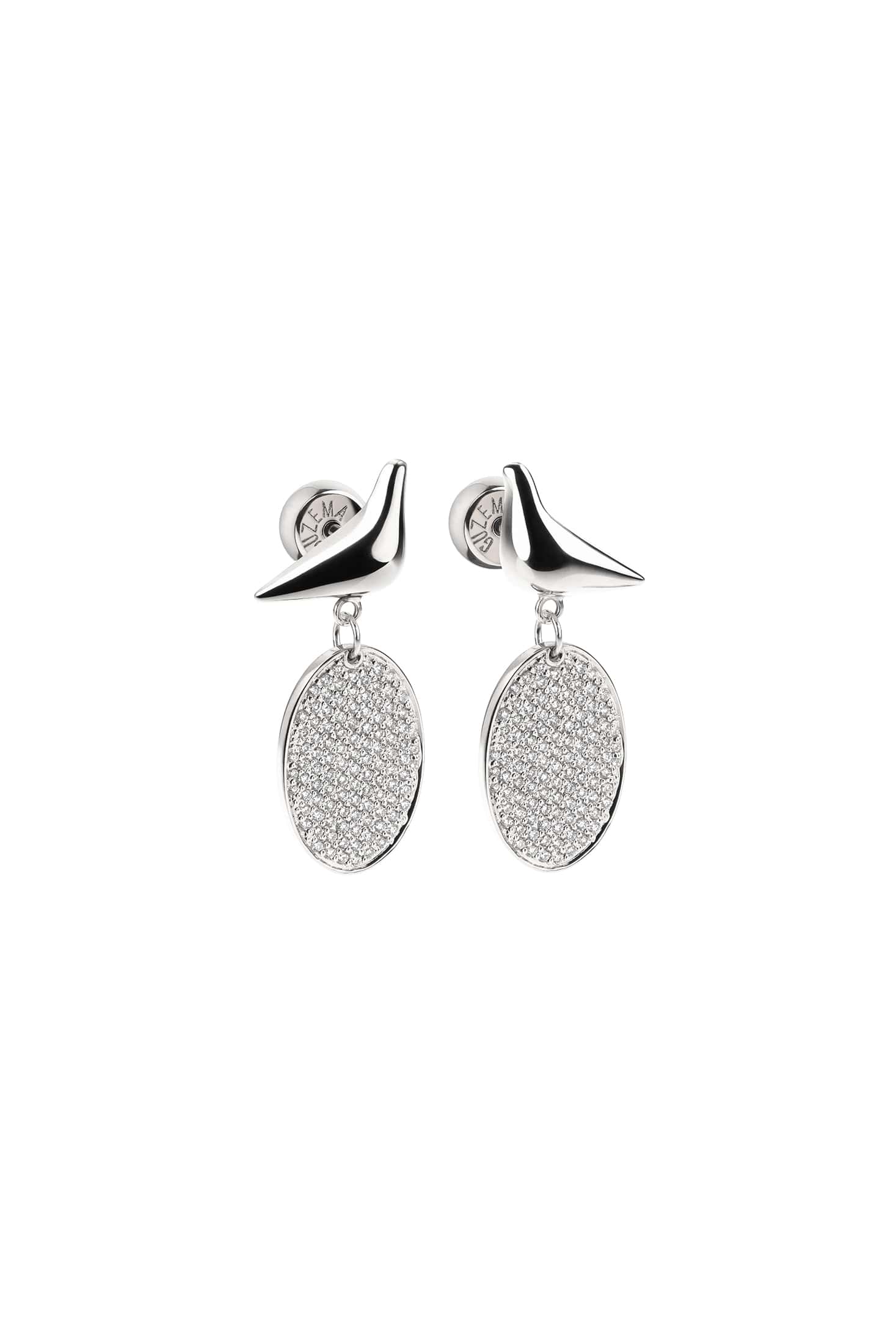 Earrings Enchanted Mirror Drop Earrings, diamonds, white gold for a unique and sophisticated look
