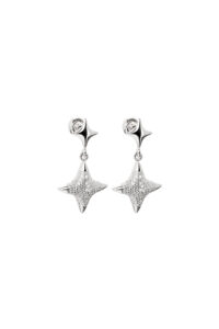 Earrings Star Drop Earrings, diamonds, white gold for stylish and elegant looks