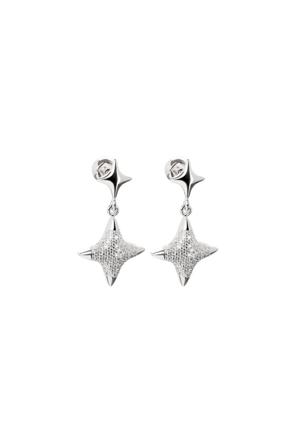 Earrings Star Drop Earrings, diamonds, white gold for stylish and elegant looks