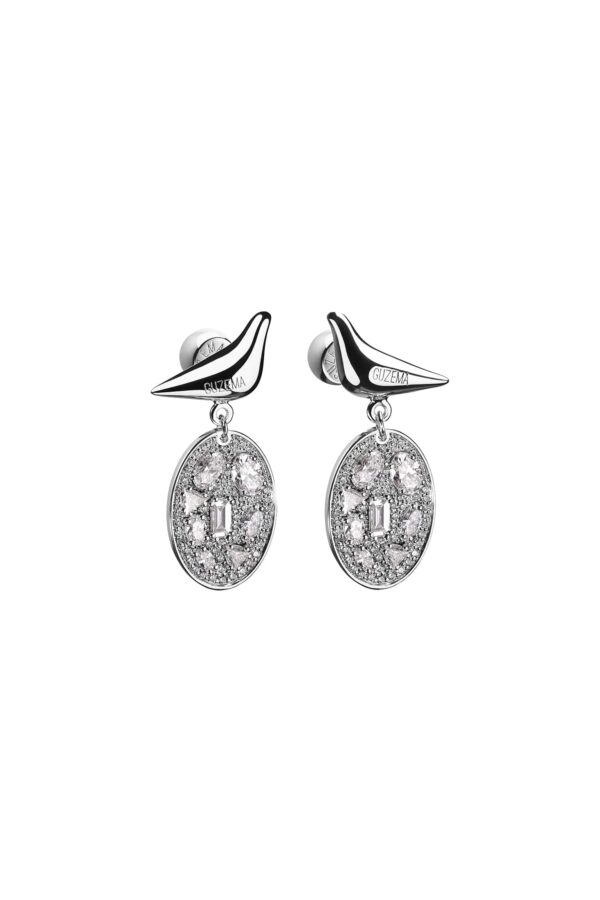 Earrings Enchanted Mirror Pavé Drop Earrings, diamonds, white gold for a unique and sophisticated look