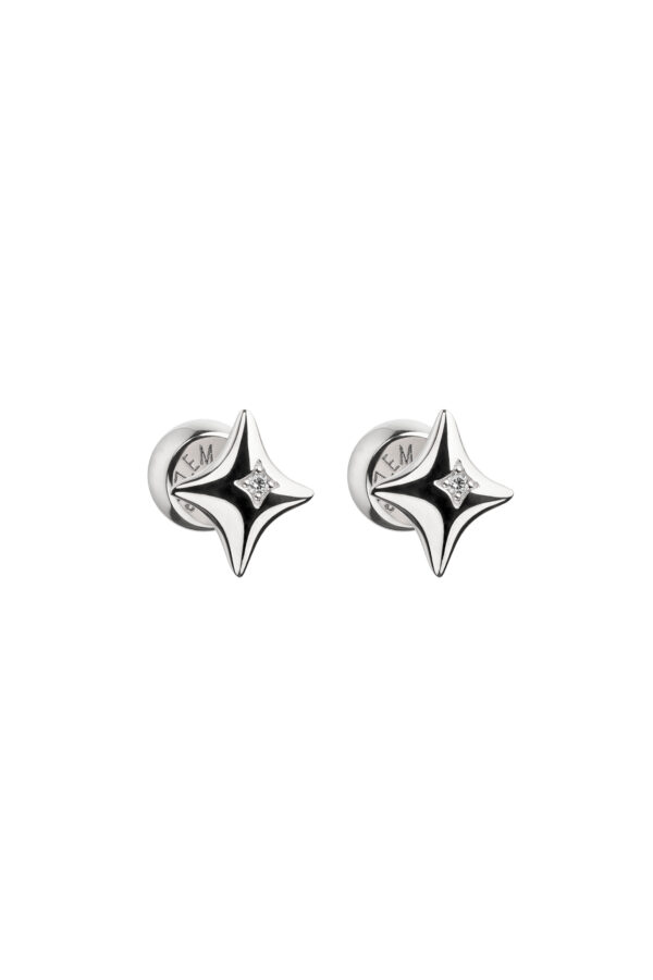 Earrings Halo Star Stud Earrings, diamonds, white gold for a unique and sophisticated look