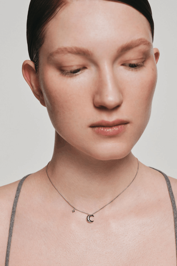 Necklaces Moon Pendant, white gold with fast delivery from Guzema