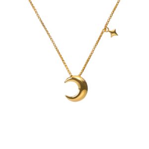 Moon Pendant, yellow gold