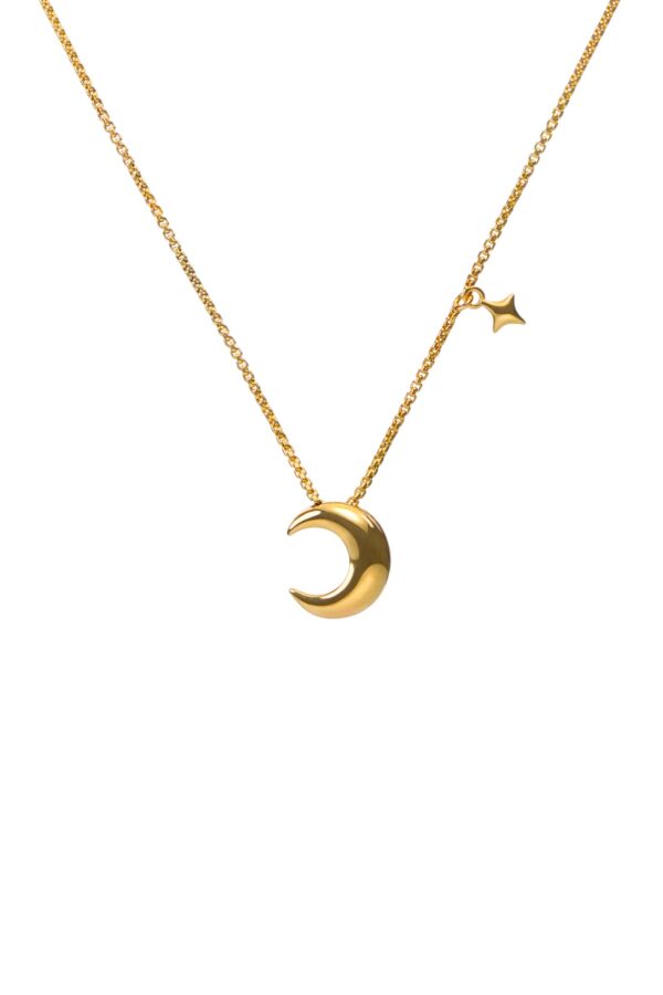 Custom Necklaces Moon Pendant, yellow gold for a luxurious style