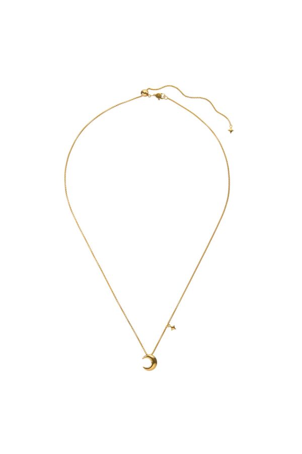 Custom Necklaces Moon Pendant, yellow gold for a luxurious style