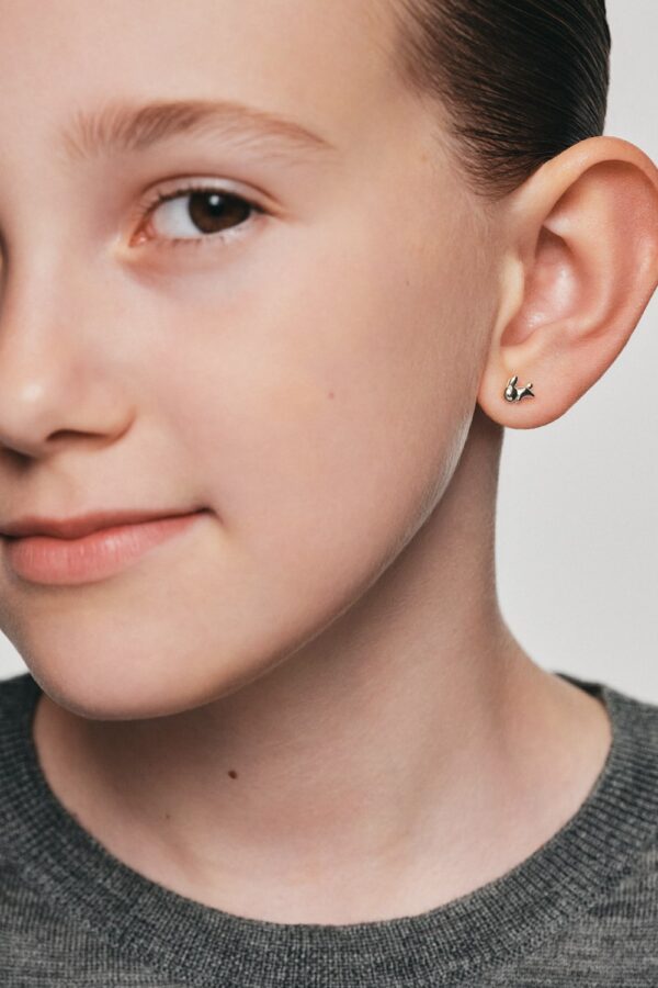 Earrings Rabbit Stud Earrings, white gold with timeless design by Guzema