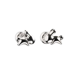 Rabbit Stud Earrings, white gold