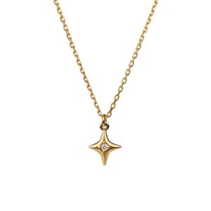 Mini Star Pendant, diamonds, yellow gold