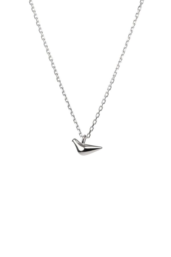 Custom Necklaces Mini Bird Girl Pendant, white gold for a luxurious style