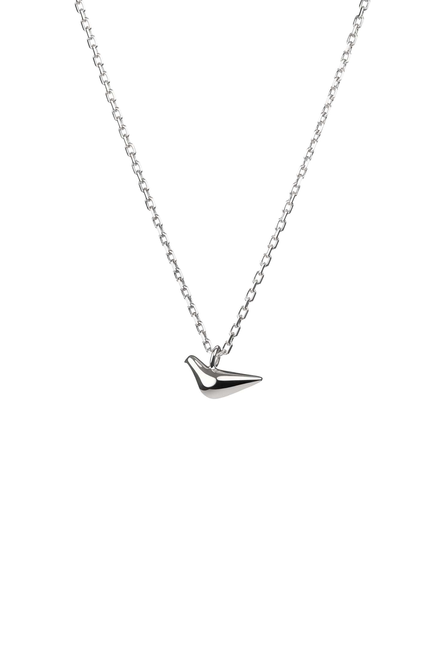 Custom Necklaces Mini Bird Girl Pendant, white gold for a luxurious style