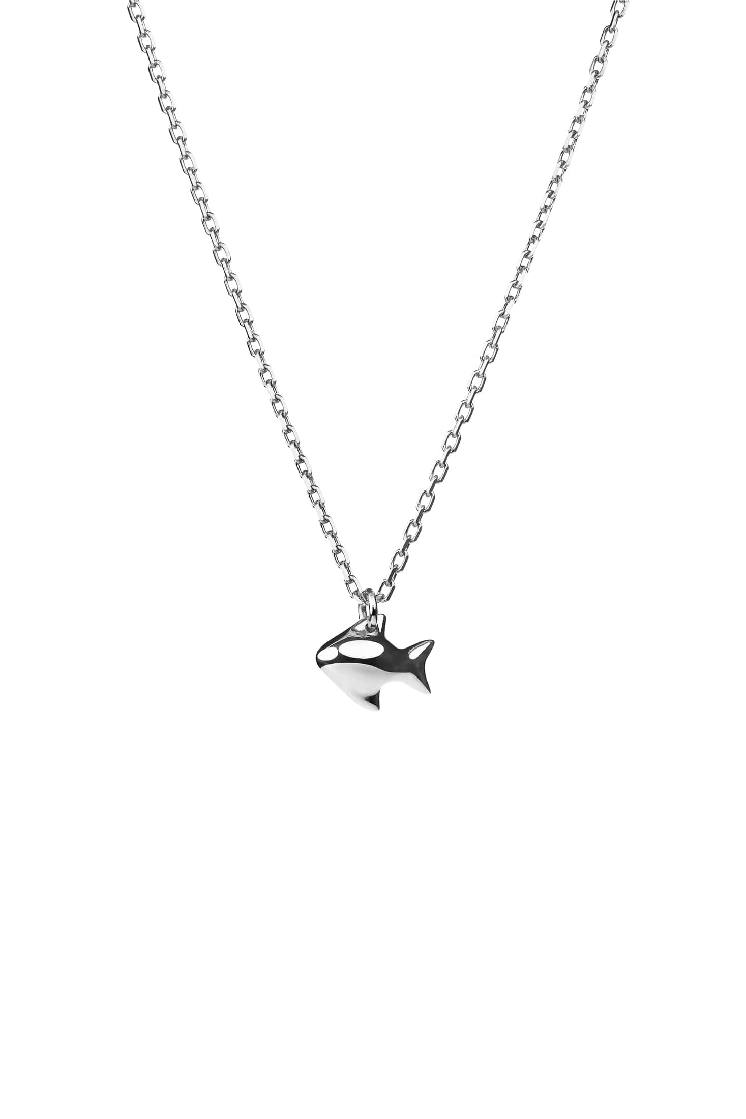 Custom Necklaces Fish Pendant, white gold for a luxurious style