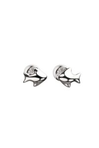 Earrings Fish Stud Earrings, white gold for a unique and sophisticated look