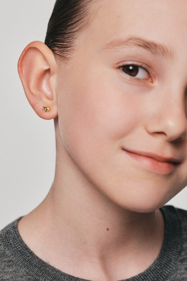 Earrings Fish Stud Earrings, yellow gold for stylish and elegant looks