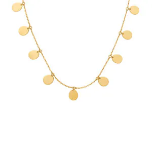 Multi Flats Necklace, yellow gold