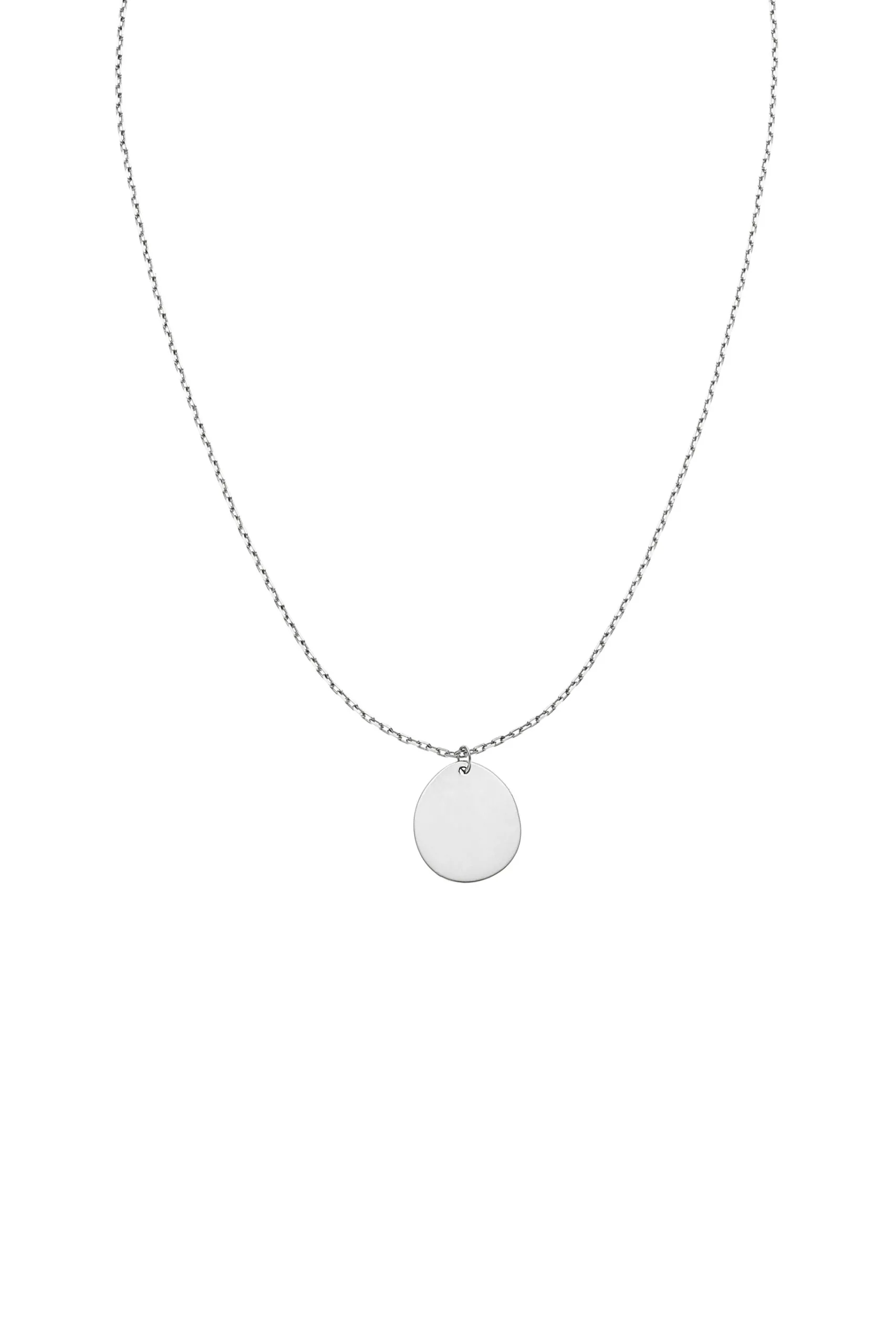 Necklaces Bold Mono Flat Necklace, white gold with fast delivery from Guzema