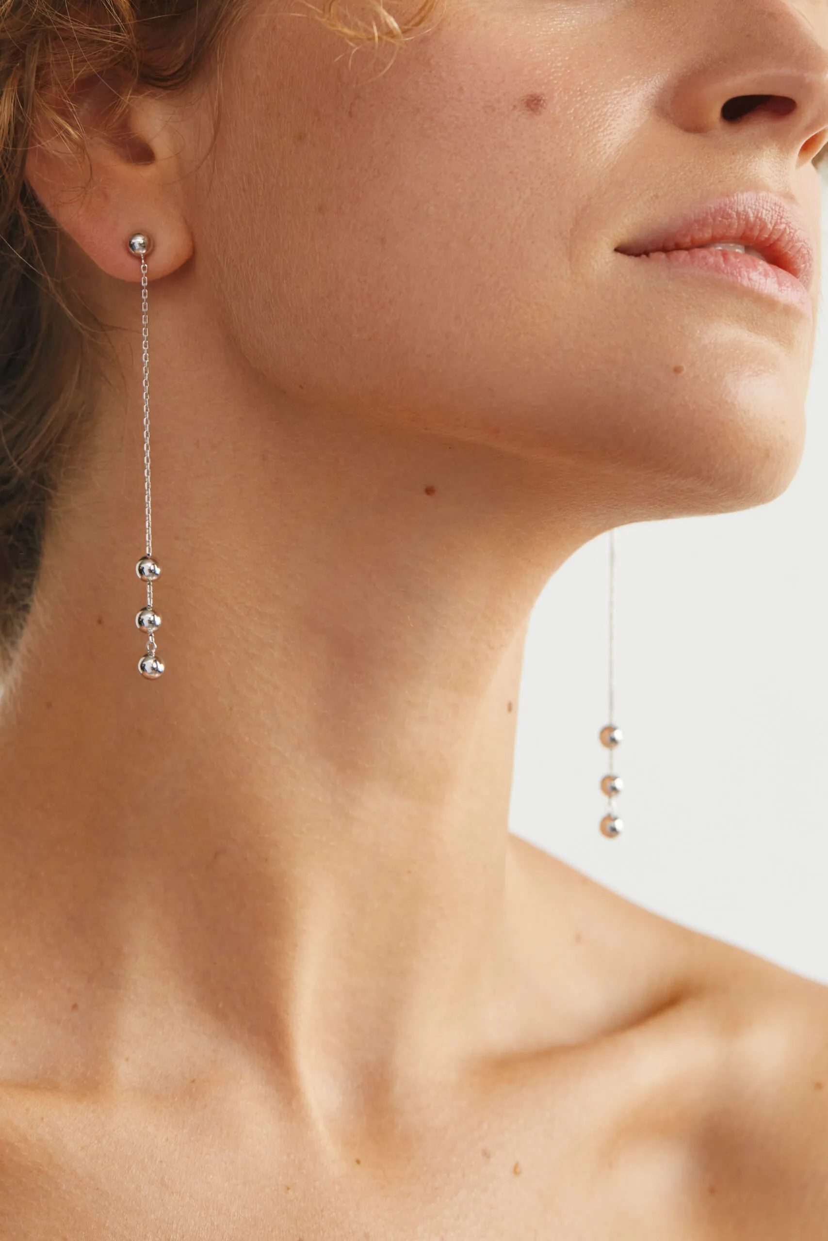 Earrings Tetra Chain Transformer Earrings, white gold for stylish and elegant looks