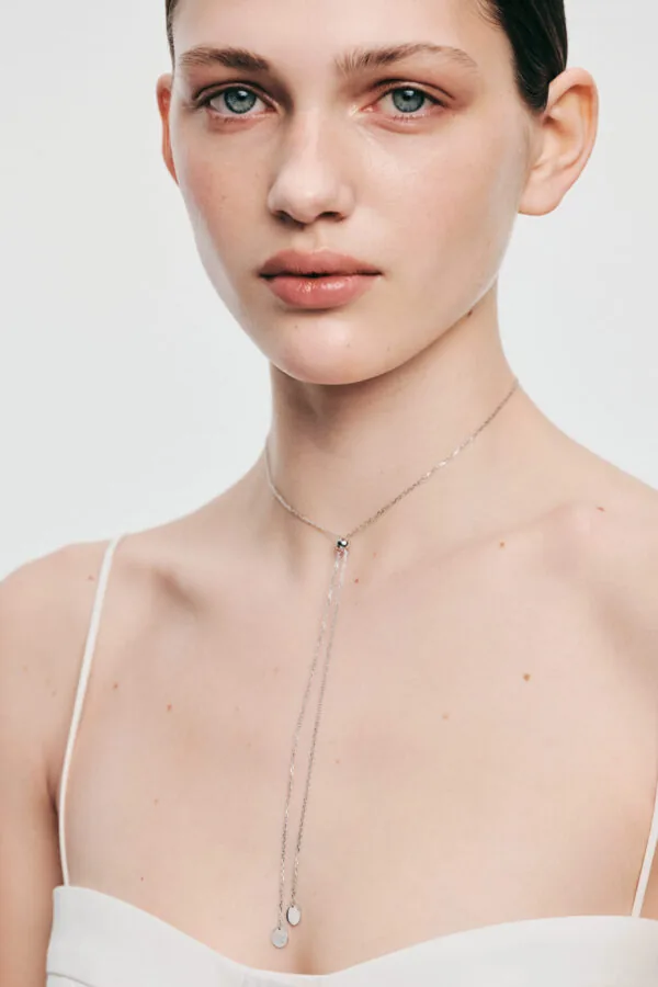 Custom Necklaces Flats Tie Necklace, white gold for a luxurious style