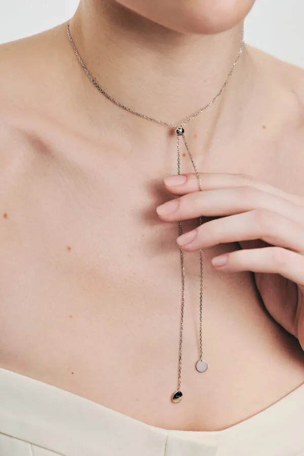 Custom Necklaces Flats Tie Necklace, white gold for a luxurious style