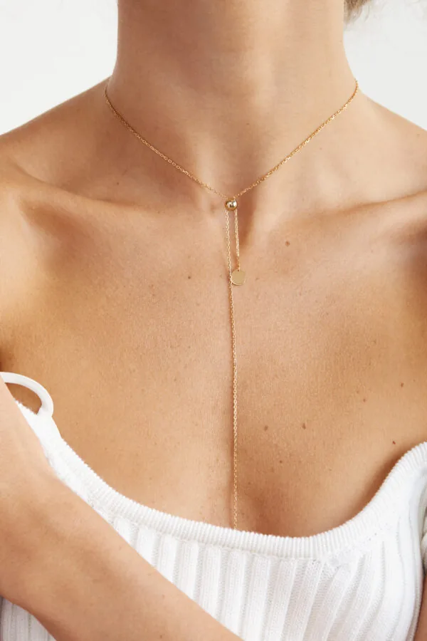 Exclusive Necklaces Flats Tie Necklace, yellow gold from Guzema