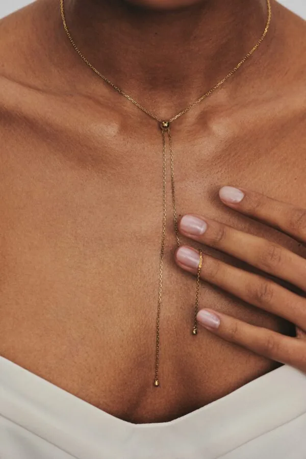 Exclusive Necklaces Orbs Tie Necklace, yellow gold from Guzema