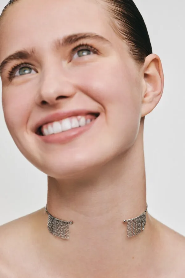 Chokers Chainfall Choker, white gold with a unique touch from Guzema