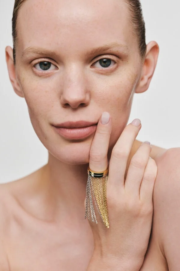 Rings Long Chainfall Ring, white/yellow gold available online with expert craftsmanship