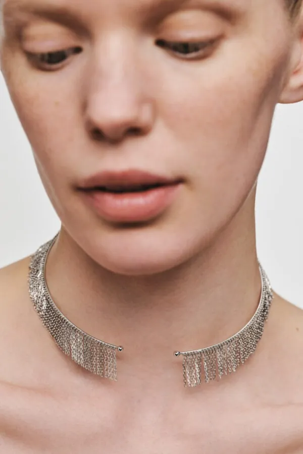 Chokers Bold Chainfall Choker, white gold available online with unique design