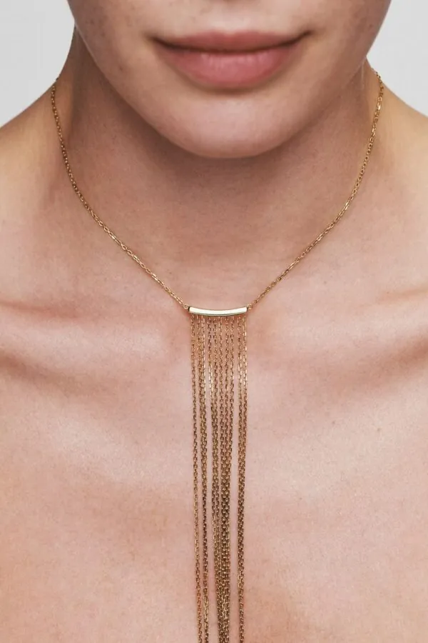 Necklaces Chainfall Necklace, yellow gold with fast delivery from Guzema