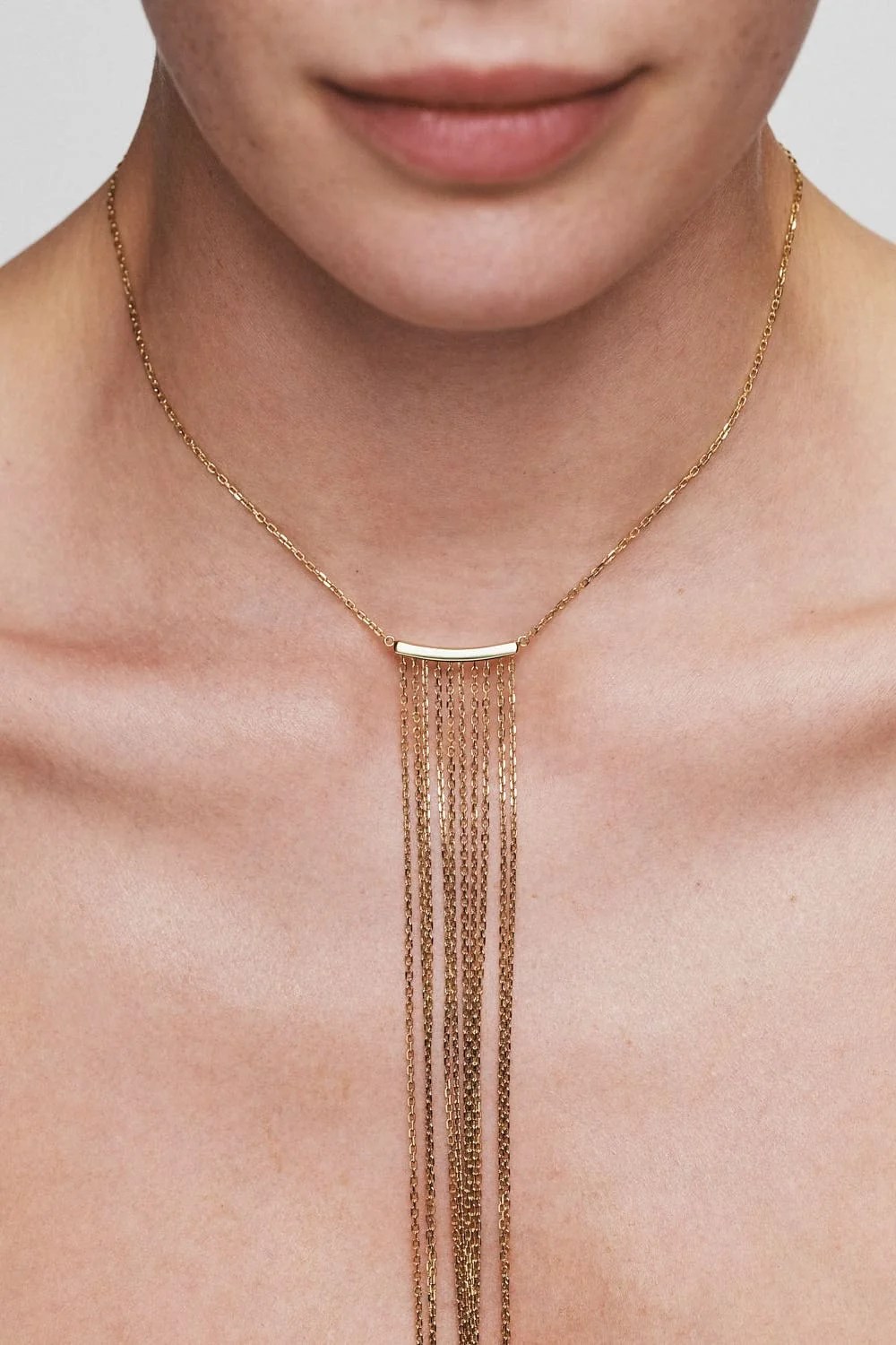 Necklaces Chainfall Necklace, yellow gold with fast delivery from Guzema