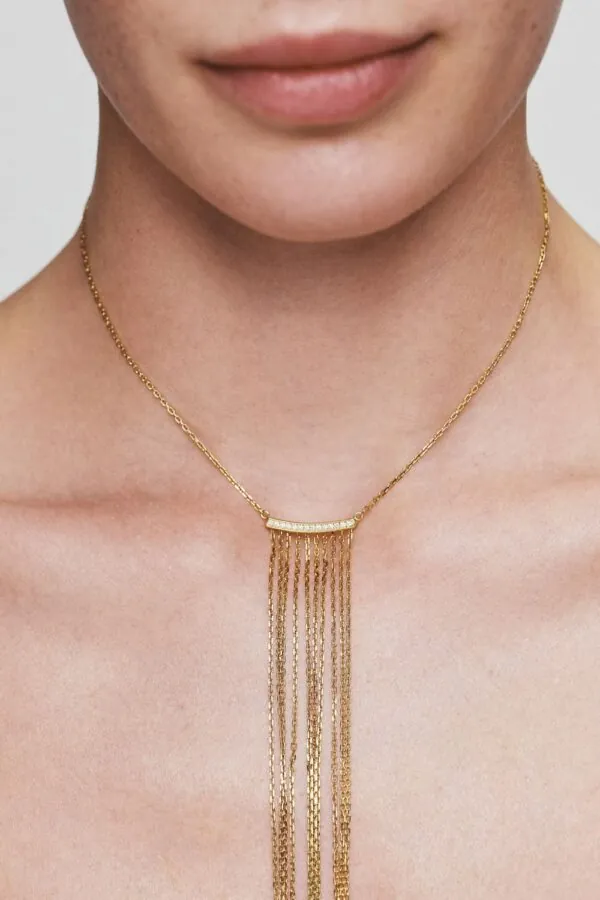 Exclusive Necklaces Chainfall Necklace, diamonds, yellow gold from Guzema
