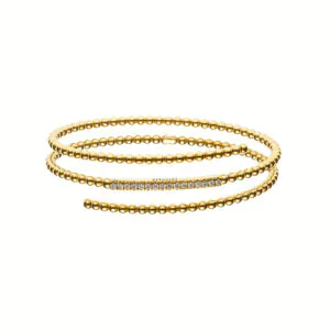 Triple Spiral Bracelet, diamonds, yellow gold