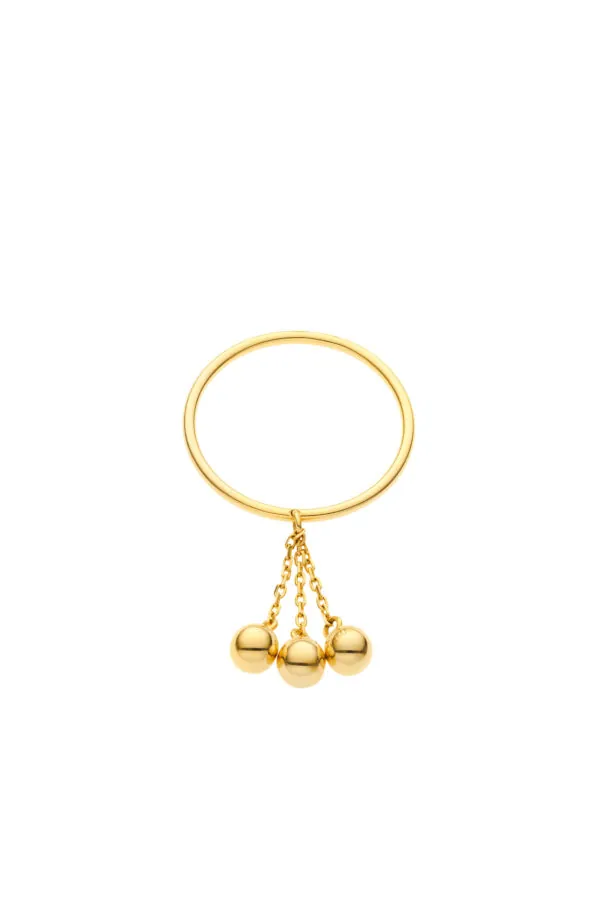 Rings Trio Orb ring, yellow gold with luxury craftsmanship from Guzema