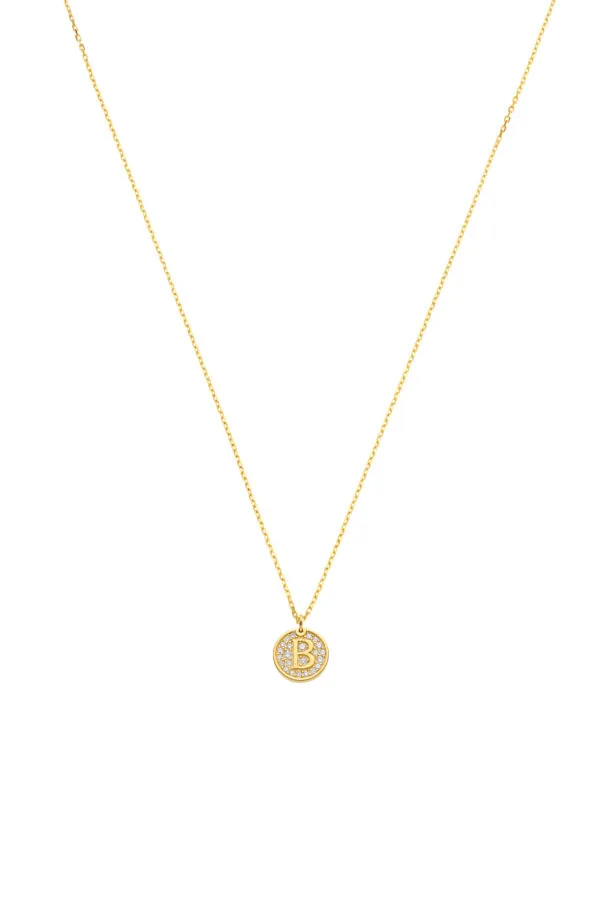 Exclusive Necklaces Necklace with initial, diamonds, yellow gold from Guzema