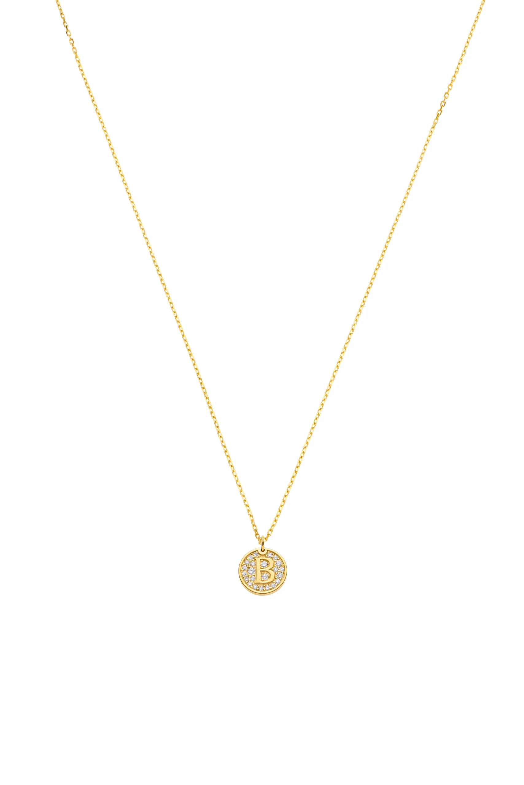 Exclusive Necklaces Necklace with initial, diamonds, yellow gold from Guzema