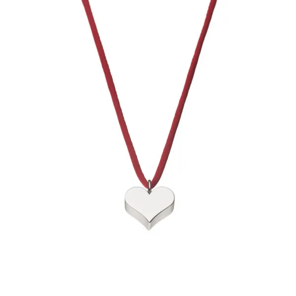 Custom Necklaces Bold Puffed Heart Pendant, white gold for a luxurious style