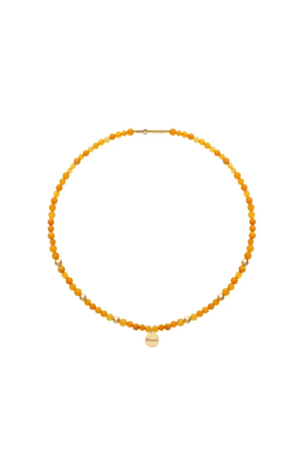 Custom Necklaces Freedom Amber Necklace, yellow gold for a luxurious style