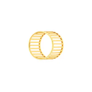 Wide Striped Ring, yellow gold
