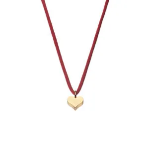 Puffed Heart Pendant, yellow gold