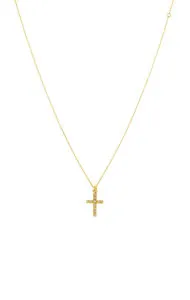 Necklaces Petit Cross, diamonds, yellow gold with fast delivery from Guzema