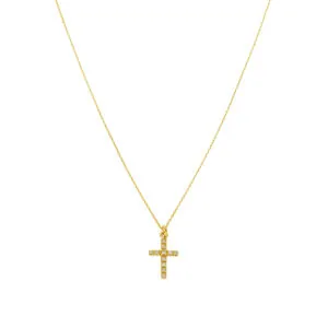 Petit Cross, diamonds, yellow gold