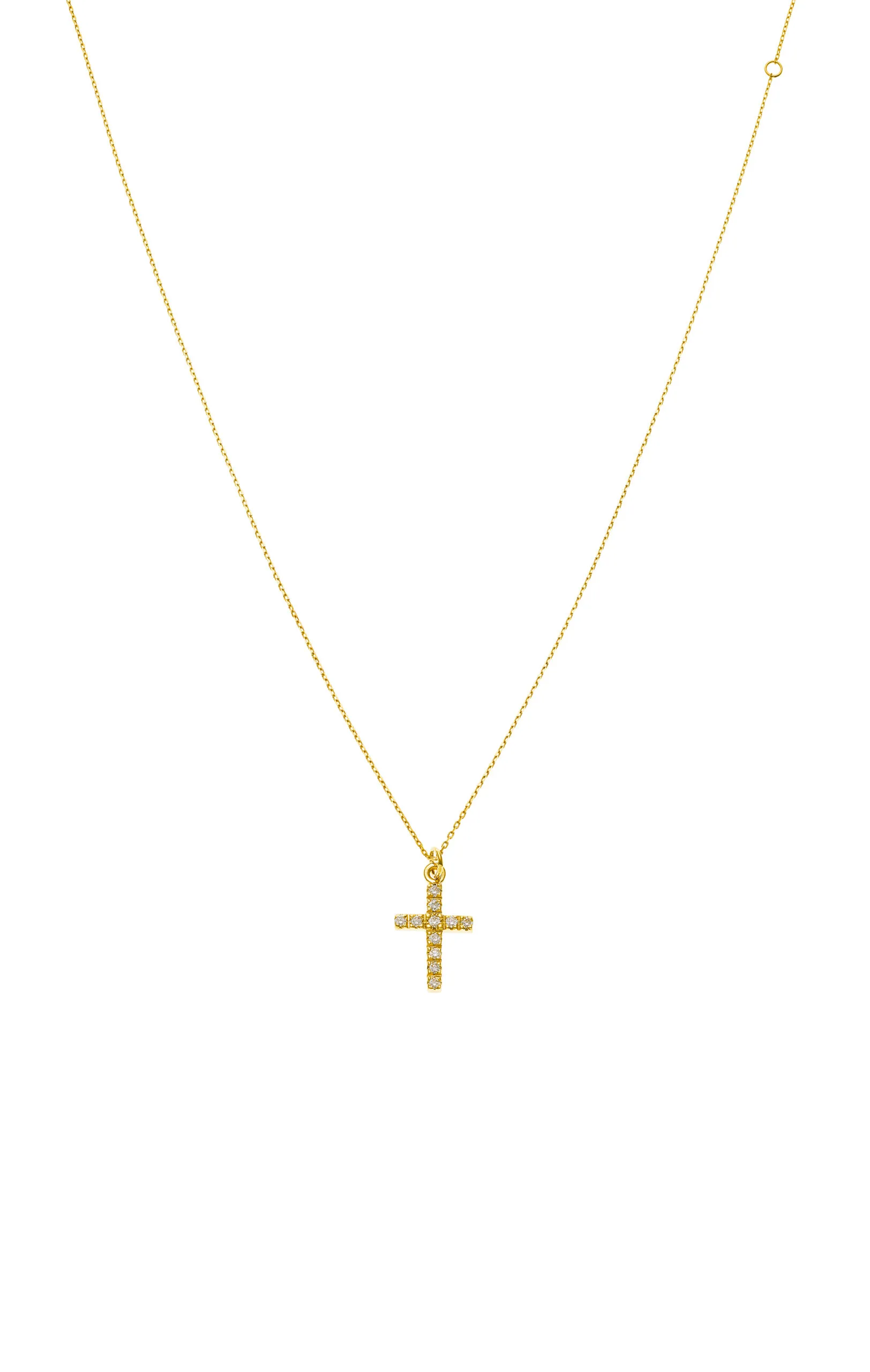 Necklaces Petit Cross, diamonds, yellow gold with fast delivery from Guzema