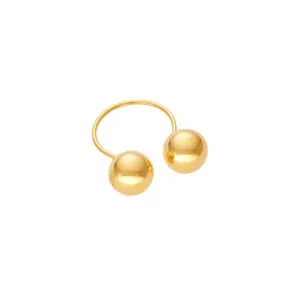 Bold Duo Orb Ring, yellow gold