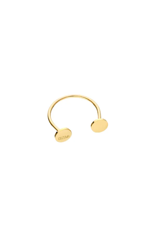 Rings Duo Flat Ring, yellow gold with modern design available now