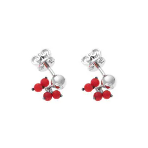 Corals Earrings, white gold