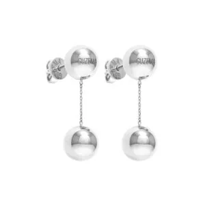 Duo Orb Earrings, white gold