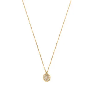 Mono Flat Necklace, diamonds, yellow gold