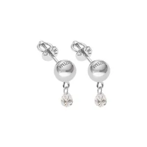 Orb earrings, diamonds, white gold