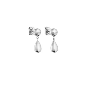 Short Orb Earrings, white gold